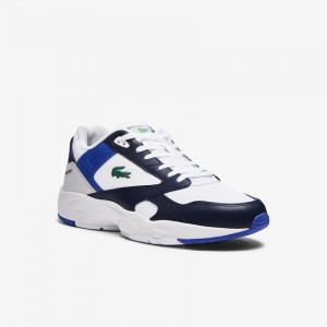Tenis Lacoste Storm 96 Lo Mesh Color-Pop Hombre Blancos Azul Marino | EO7-25412O8