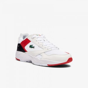 Tenis Lacoste Storm 96 Lo Mesh Colour-Pop Hombre Blancos Rojos | BX2-47134K0