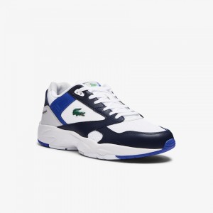 Tenis Lacoste Storm 96 Lo Mesh Colour-Pop Hombre Blancos Azul Marino | QV7-77247Y4
