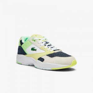 Tenis Lacoste Storm 96 Lo Suede and Mesh Hombre Azules Oscuro Azules Claro | MI8-17651K4