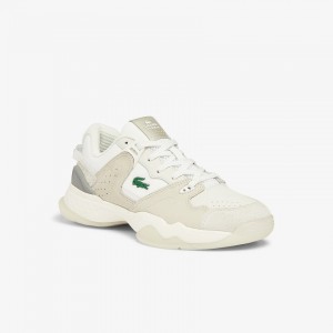Tenis Lacoste T-Point Nubuck Leather Mujer Beige | BP4-28772Q7