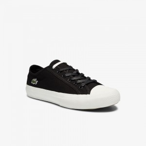 Tenis Lacoste Topskill Cotton Canvas Hombre Negros Grises | SZ2-30193E8