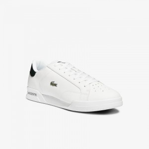 Tenis Lacoste Twin Serve Leather Colour-Pop Hombre Blancos | YE4-92749K9