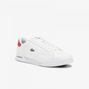 Tenis Lacoste Twin Serve Leather Colour-Pop Hombre Blancos Beige | HX7-48434Q7