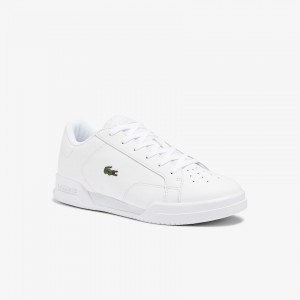 Tenis Lacoste Twin Serve Leather Cupsole Mujer Blancos | JW8-34013Q9