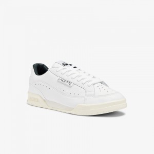 Tenis Lacoste Twin Serve Luxe Leather Hombre Blancos | SF4-68886F5