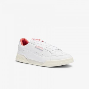 Tenis Lacoste Twin Serve Luxe Leather Hombre Blancos Beige | OG2-82278I2
