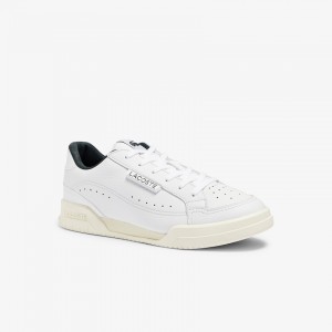 Tenis Lacoste Twin Serve Luxe Leather and Synthetic Mujer Blancos | UY6-26882D1