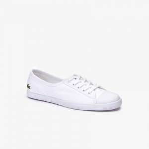 Tenis Lacoste Ziane Canvas Mujer Blancos | LO9-19941T8