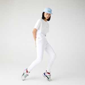 Pantalones Deportivos Lacoste SPORT Tennis Fleece Mujer Blancos | MO0-66726U9