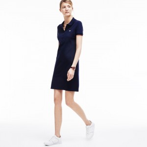 Vestido Lacoste Polo in stretch mini piqué Mujer Azul Marino Azules | UX8-82278T7