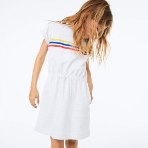 Vestido Lacoste Niños Grises Tricolor Stripe Drop Shoulder CY6-74257P0