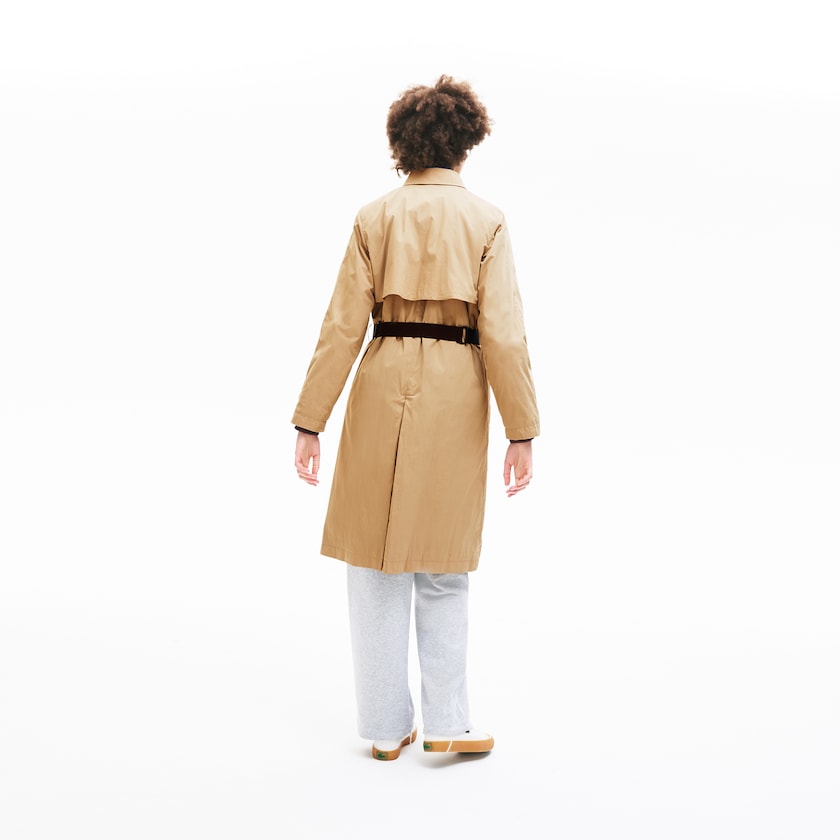 Abrigos Lacoste Contrast Belt Trench Mujer Beige | PW3-84178Y6
