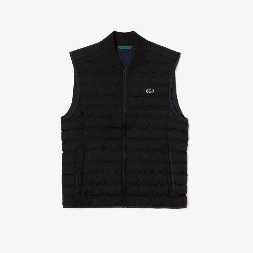 Abrigos Lacoste Lightweight Foldable Water-Resistant Puffer Hombre Negros | HQ2-76617O7