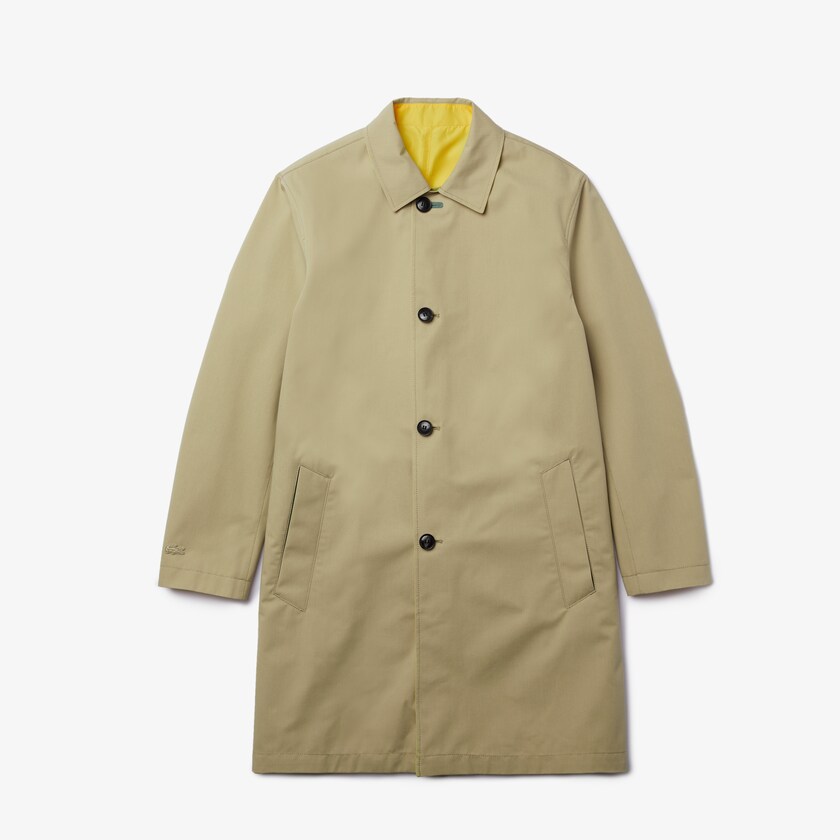 Abrigos Lacoste Lightweight Water-Resistant Reversible Twill Hombre Beige Amarillos | VR6-65496X6
