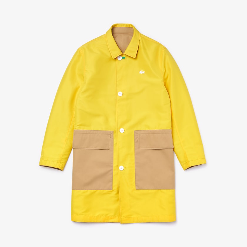 Abrigos Lacoste Lightweight Water-Resistant Reversible Twill Hombre Beige Amarillos | VR6-65496X6