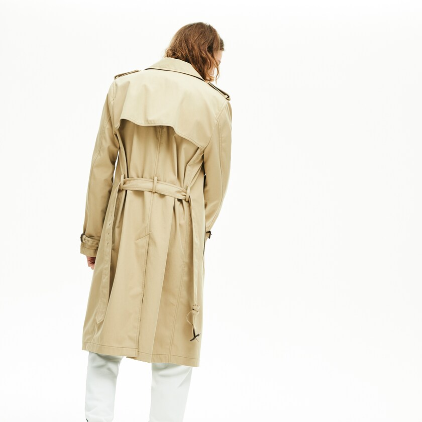 Abrigos Lacoste Long Belted Cotton Trench Hombre Beige | VG6-75777V1
