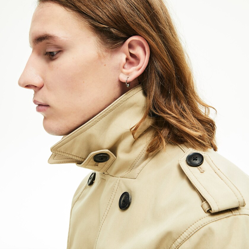 Abrigos Lacoste Long Belted Cotton Trench Hombre Beige | VG6-75777V1