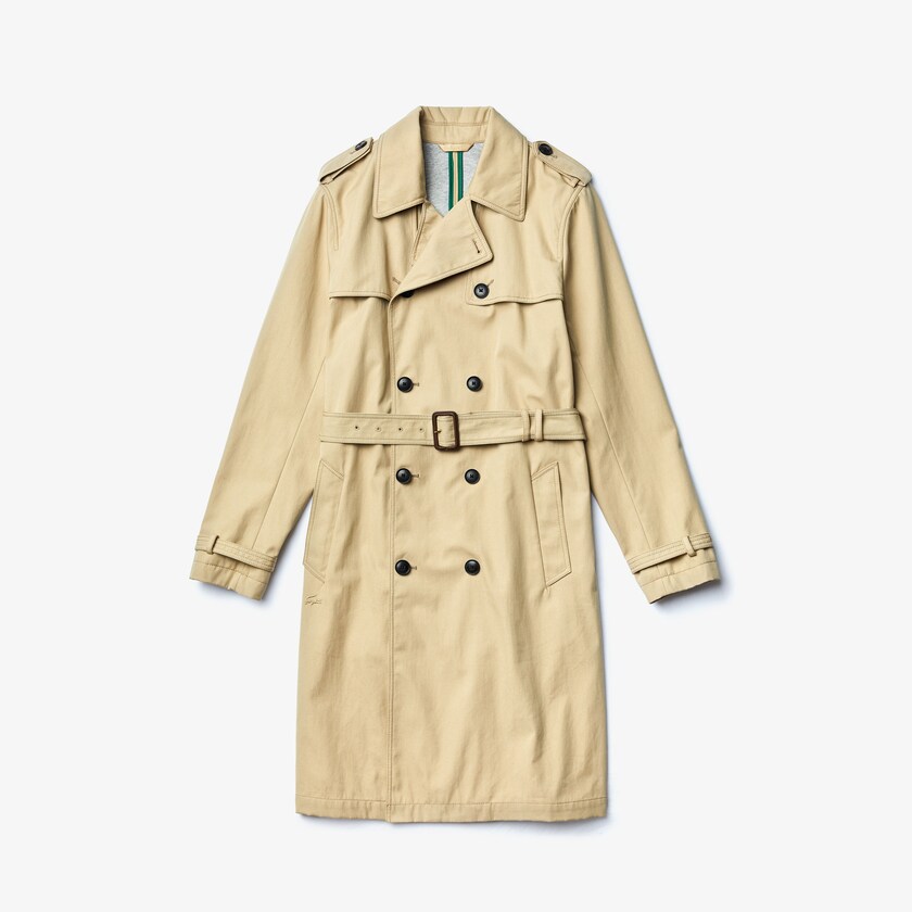 Abrigos Lacoste Long Belted Cotton Trench Hombre Beige | VG6-75777V1