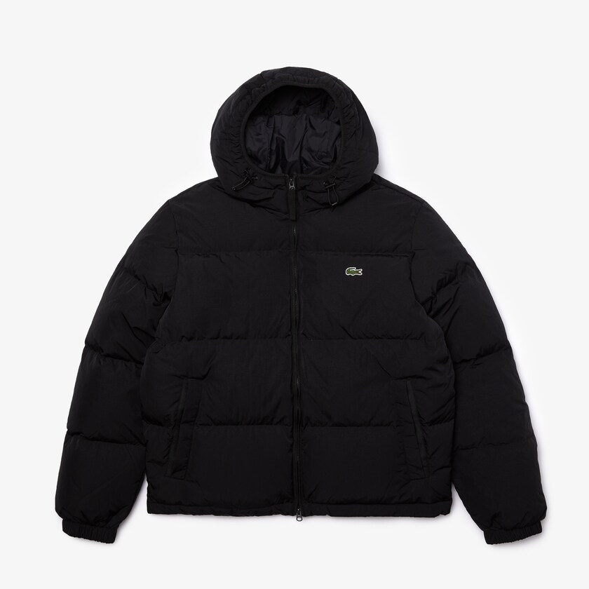 Abrigos Lacoste Short Lightweight Water-Resistant Puffer Hombre Negros | UI3-80568J7