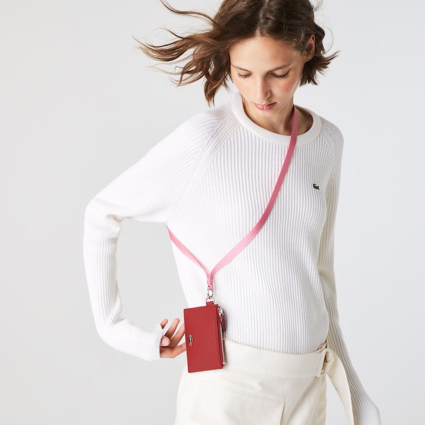 Accesorios Lacoste Anna Coated Canvas Zip Badge Holder Mujer Rosas | WU5-74137T5