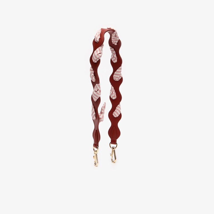 Accesorios Lacoste Braided Leather Shoulder Strap Mujer Rojos Oscuro Rosas | RJ1-21792Z8