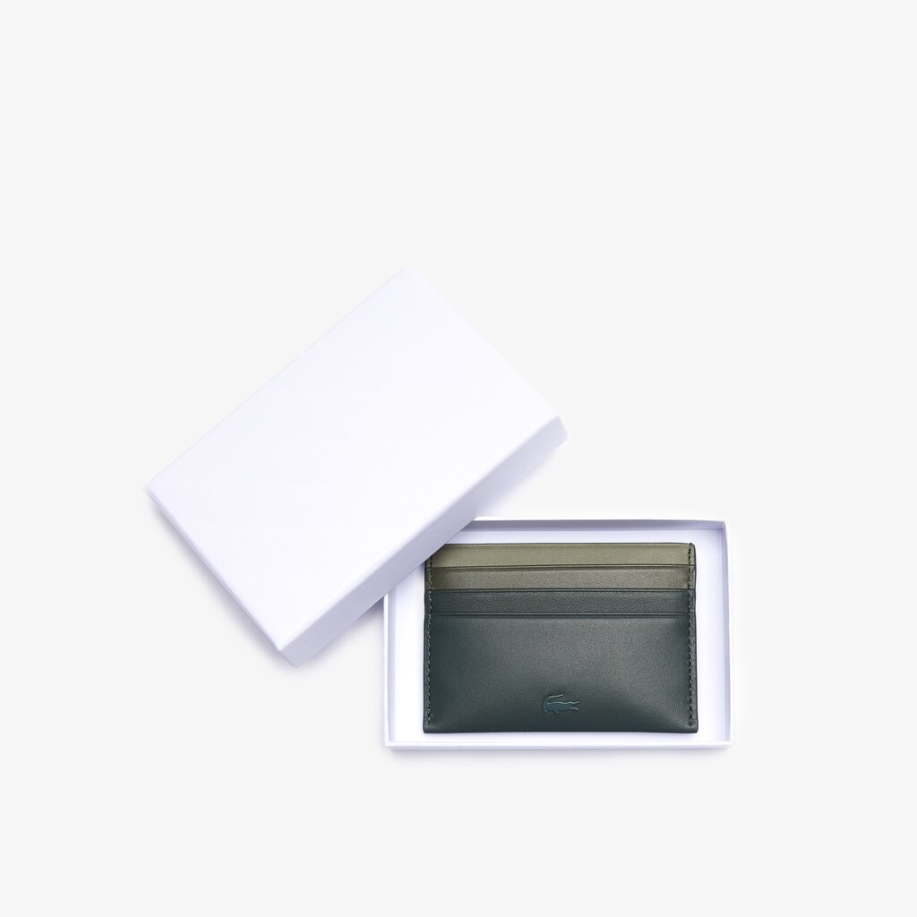 Accesorios Lacoste Fitzgerald Gradated Leather Card Holder Hombre Verdes Oscuro | OG8-82598K5