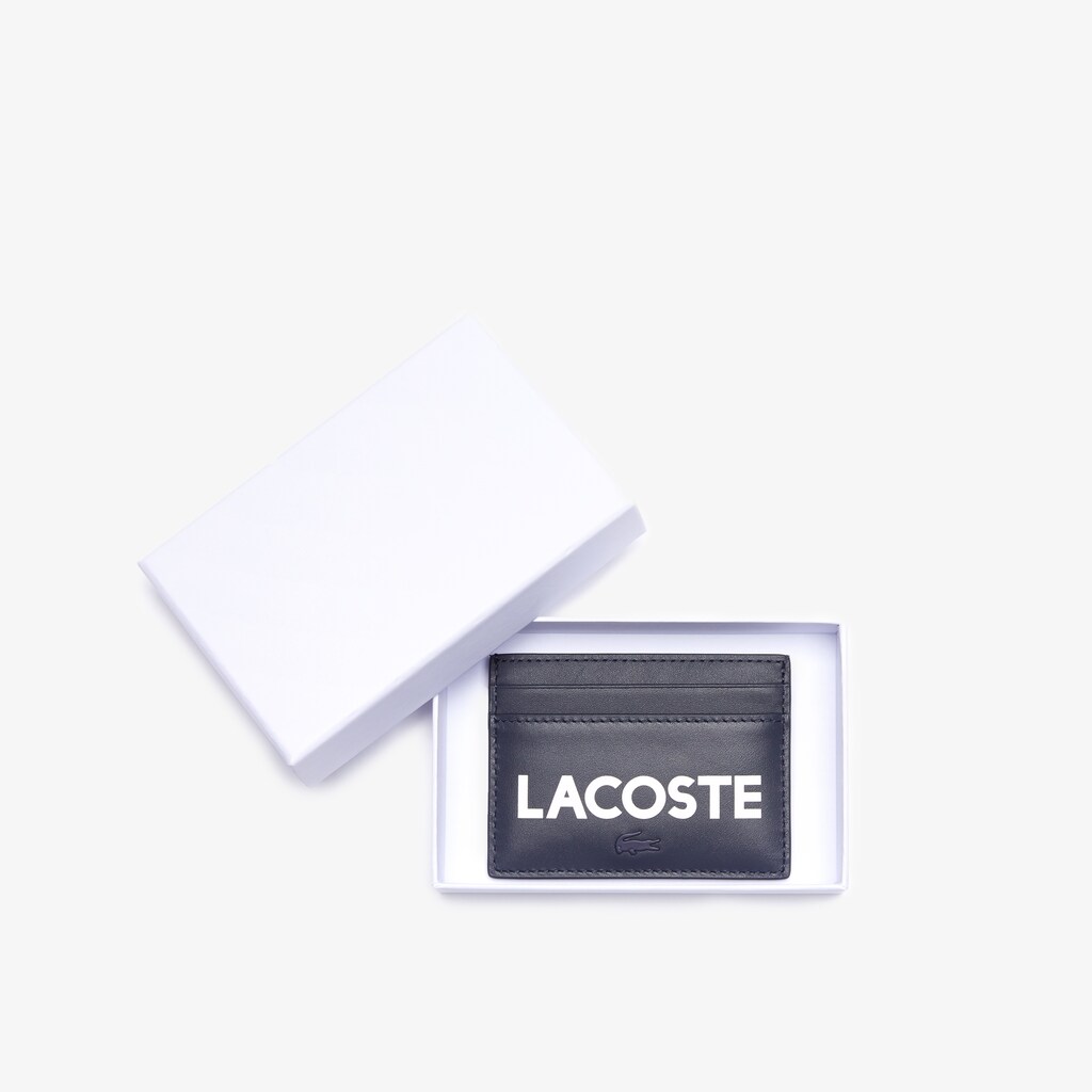 Accesorios Lacoste Fitzgerald Leather Card Holder Hombre Azul Marino Azules | AE5-22402D0