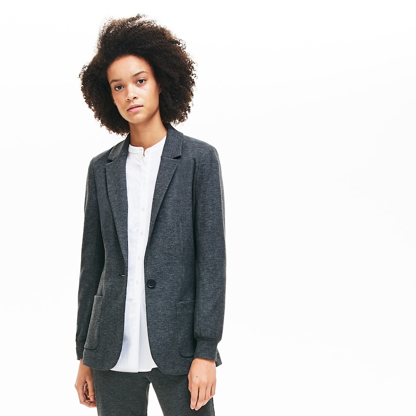 Blazers Lacoste Brushed-Knit Mujer Grises | QM7-00420L6