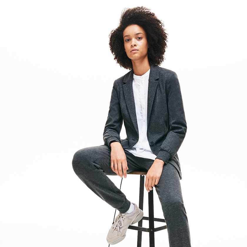 Blazers Lacoste Brushed-Knit Mujer Grises | QM7-00420L6