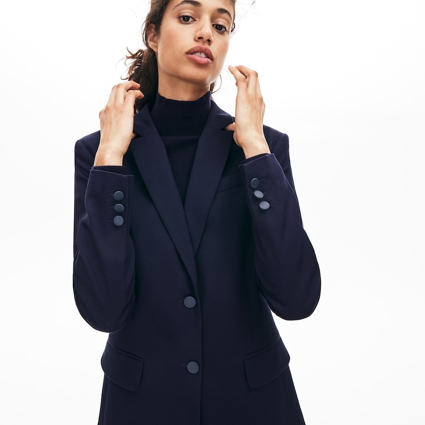Blazers Lacoste Fitted Stretch Cotton Mujer Azul Marino Azules | CX6-59485B1