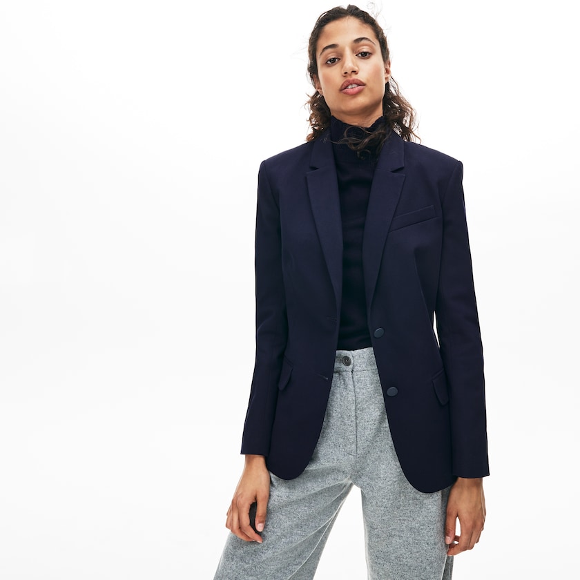 Blazers Lacoste Fitted Stretch Cotton Mujer Azul Marino Azules | CX6-59485B1