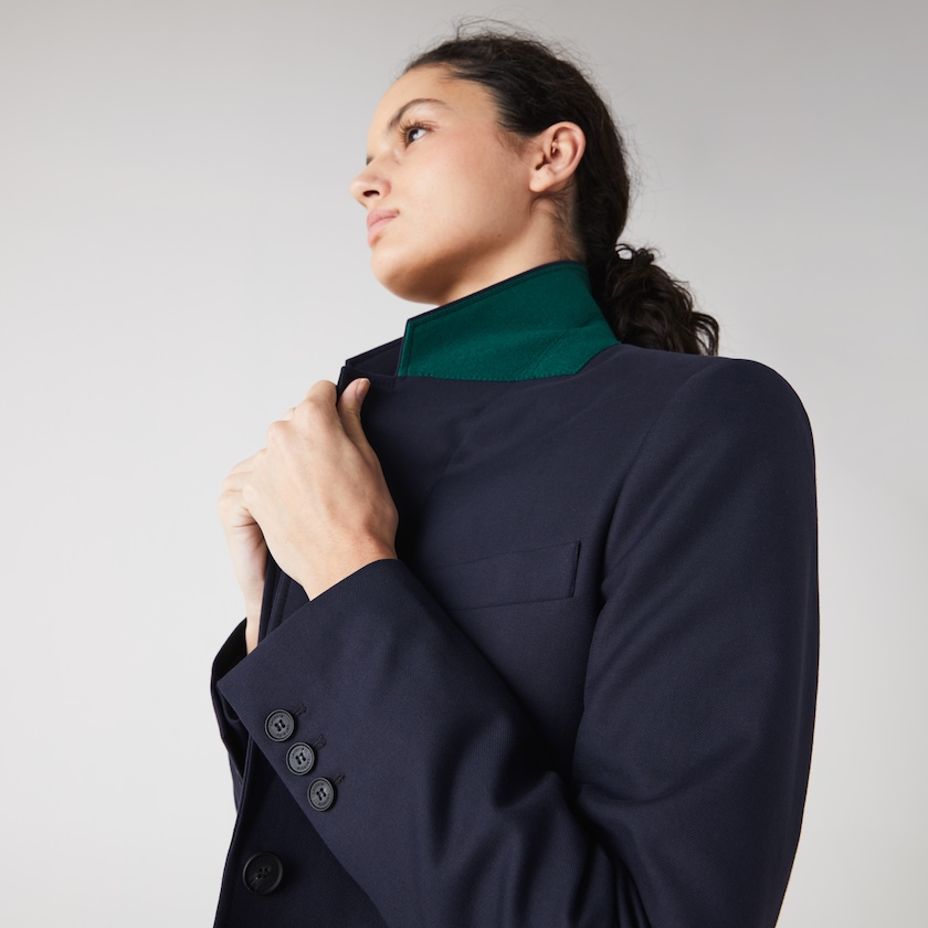Blazers Lacoste Pocketed Cotton And Wool Straight Fit Mujer Azul Marino Azules | GX4-69116P6