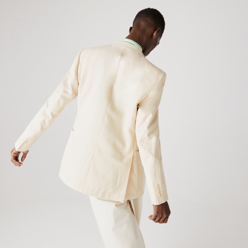 Blazers Lacoste Straight Fit Cotton-Linen Hombre Beige | TW5-21002I1