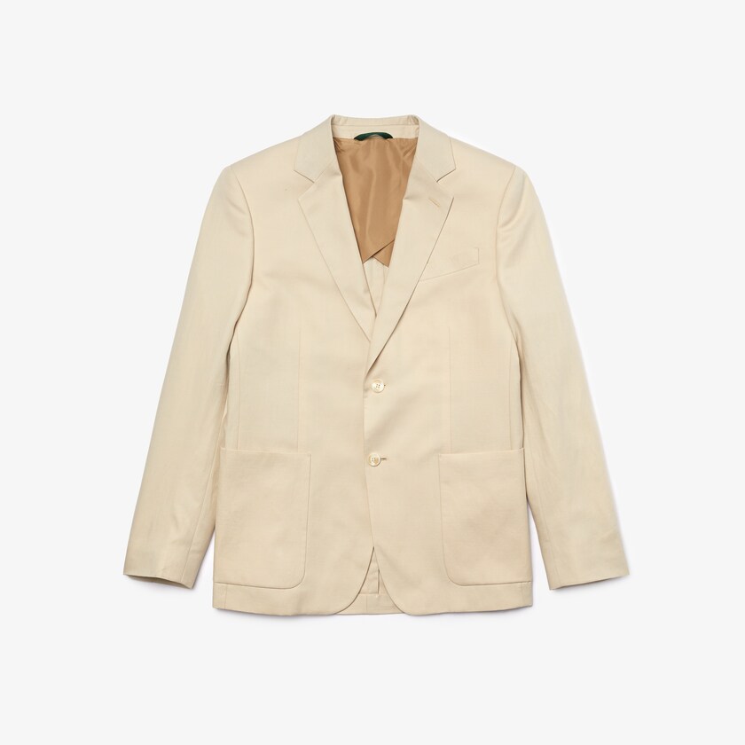 Blazers Lacoste Straight Fit Cotton-Linen Hombre Beige | TW5-21002I1