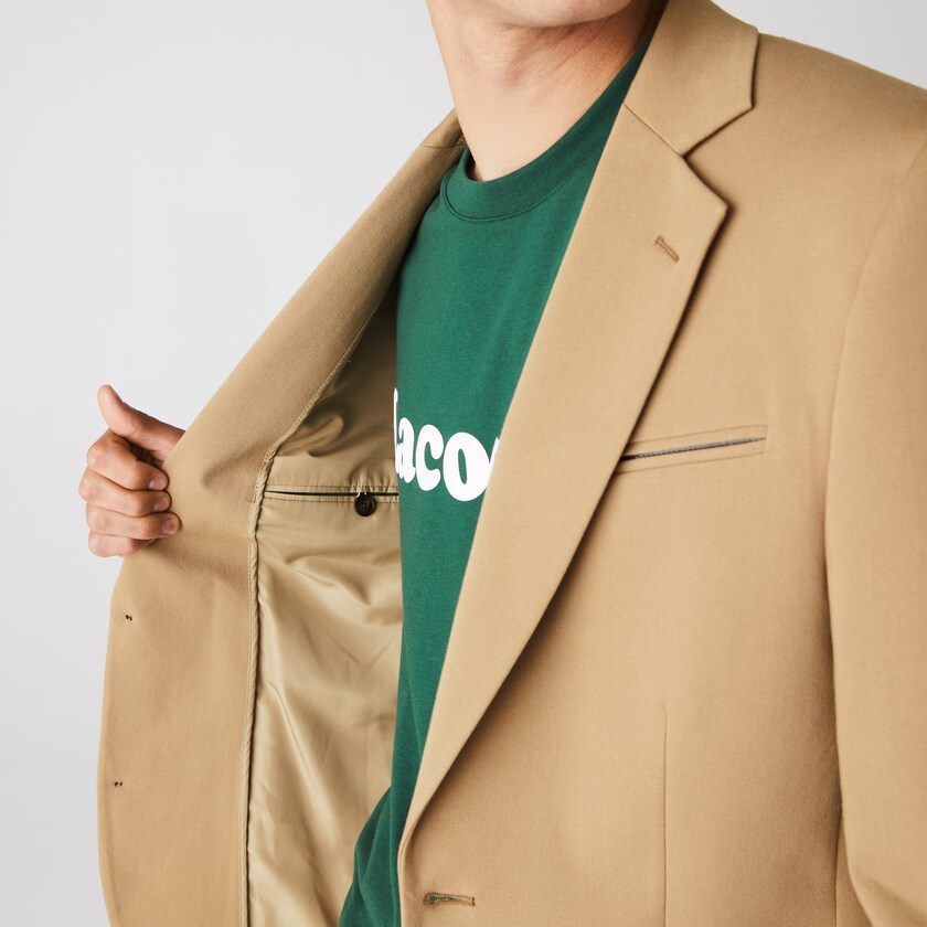 Blazers Lacoste Stretch Buttoned Straight Fit Cotton Hombre Beige | NK9-98649M5