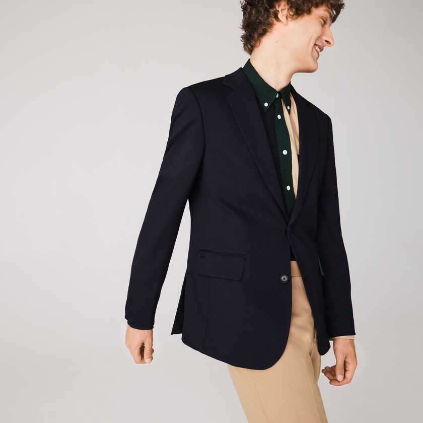Blazers Lacoste Stretch Buttoned Straight Fit Hombre Azul Marino Azules | OV8-62536V4
