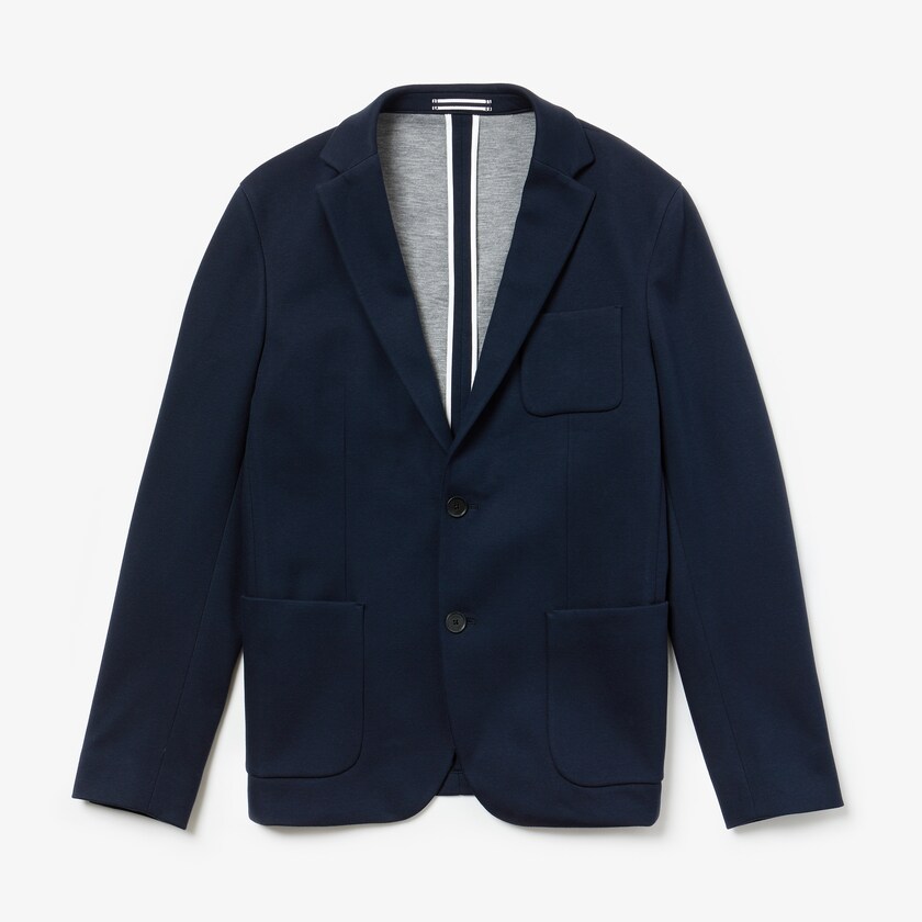 Blazers Lacoste Stretch Cotton Jersey Piqué Hombre Azul Marino Azules | ZJ1-35843W6