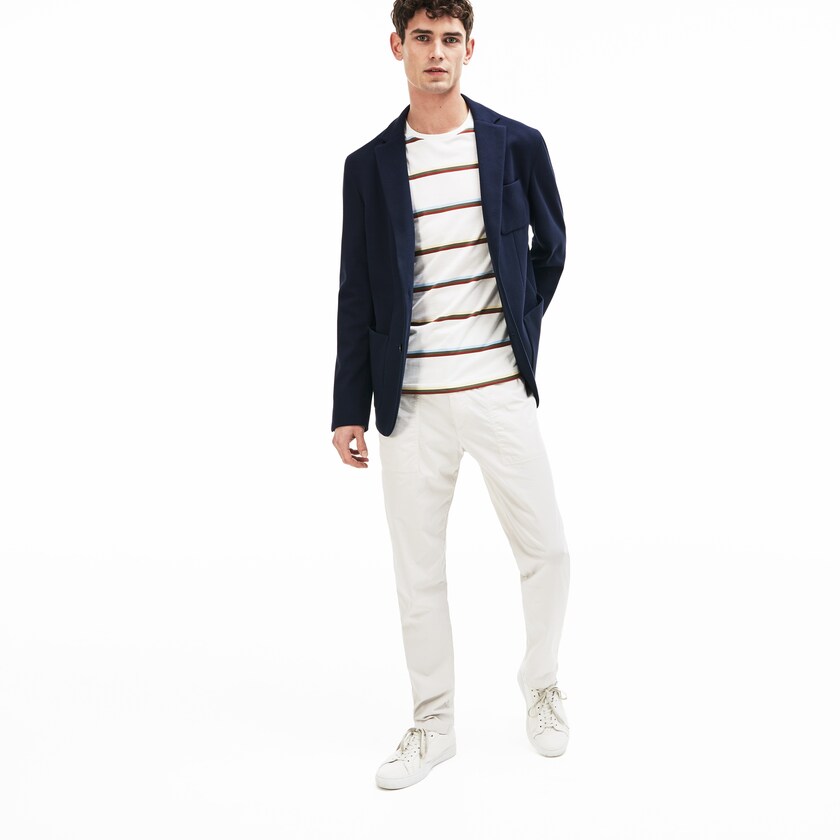 Blazers Lacoste Stretch Cotton Jersey Piqué Hombre Azul Marino Azules | ZJ1-35843W6