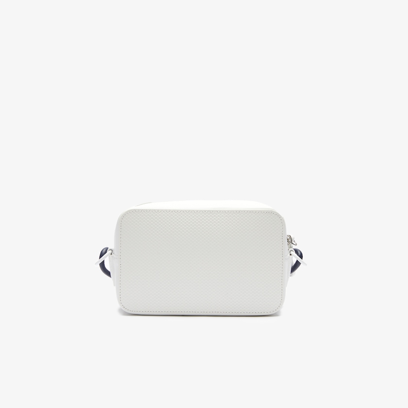 Bolsa de Hombro Lacoste Chantaco Badge Small Matte Piqué Leather Mujer Blancos | KB1-72797K5