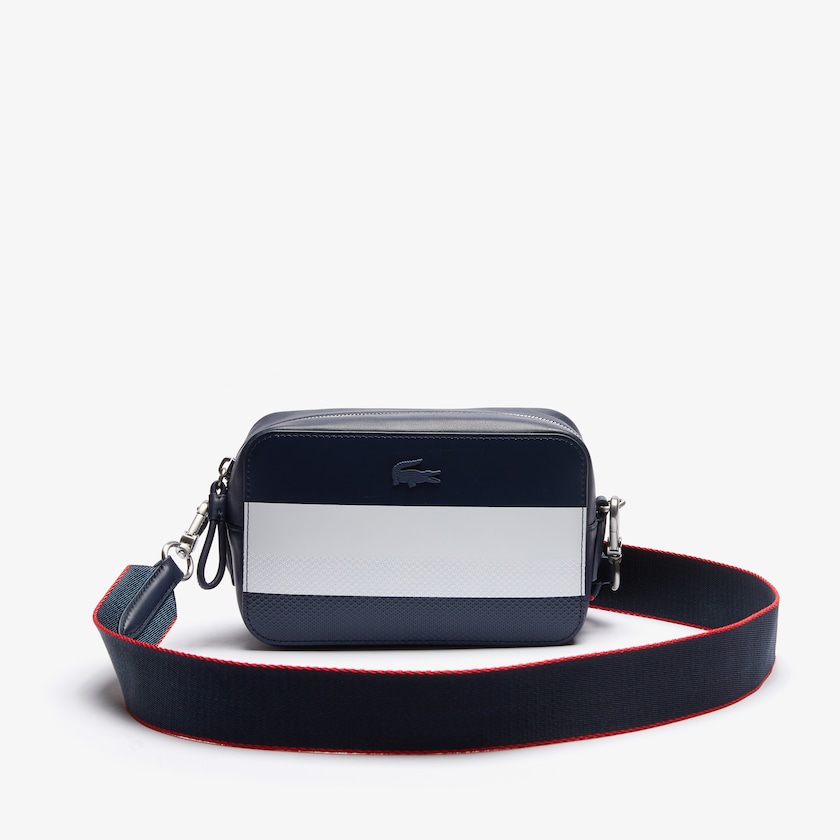 Bolsa de Hombro Lacoste Chantaco Colorblock Piqué Leather Mujer Azul Marino Blancos Rojos | XX1-36843E2