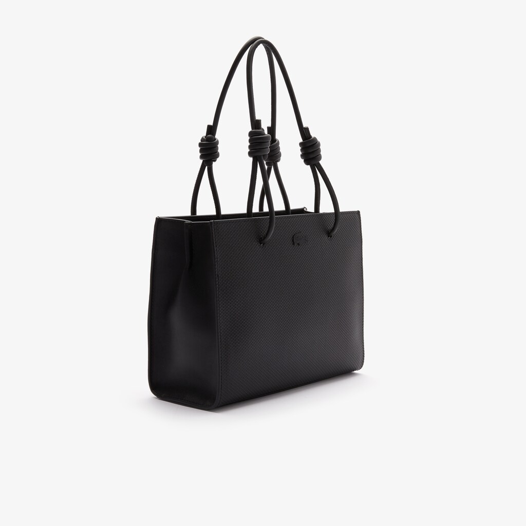 Bolsa de Hombro Lacoste Chantaco Matte Piqué Leather Slung Mujer Negros | OV7-92709I1