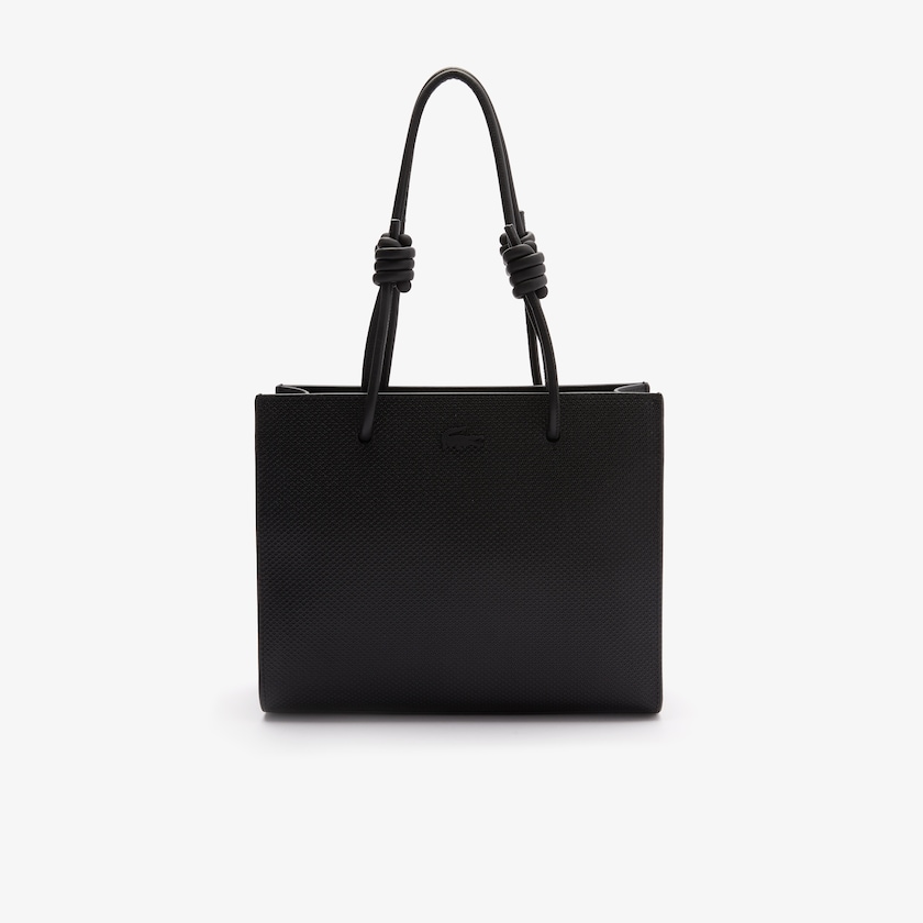 Bolsa de Hombro Lacoste Chantaco Matte Piqué Leather Slung Mujer Negros | OV7-92709I1