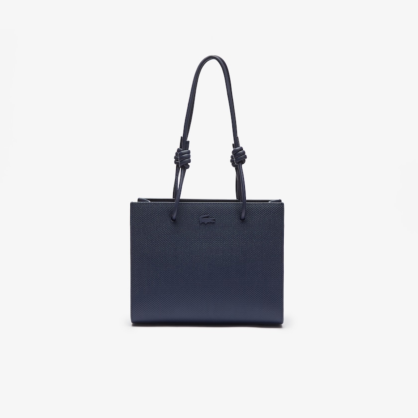 Bolsa de Hombro Lacoste Chantaco Matte Piqué Leather Slung Mujer Azul Marino Azules | OF2-99909B2