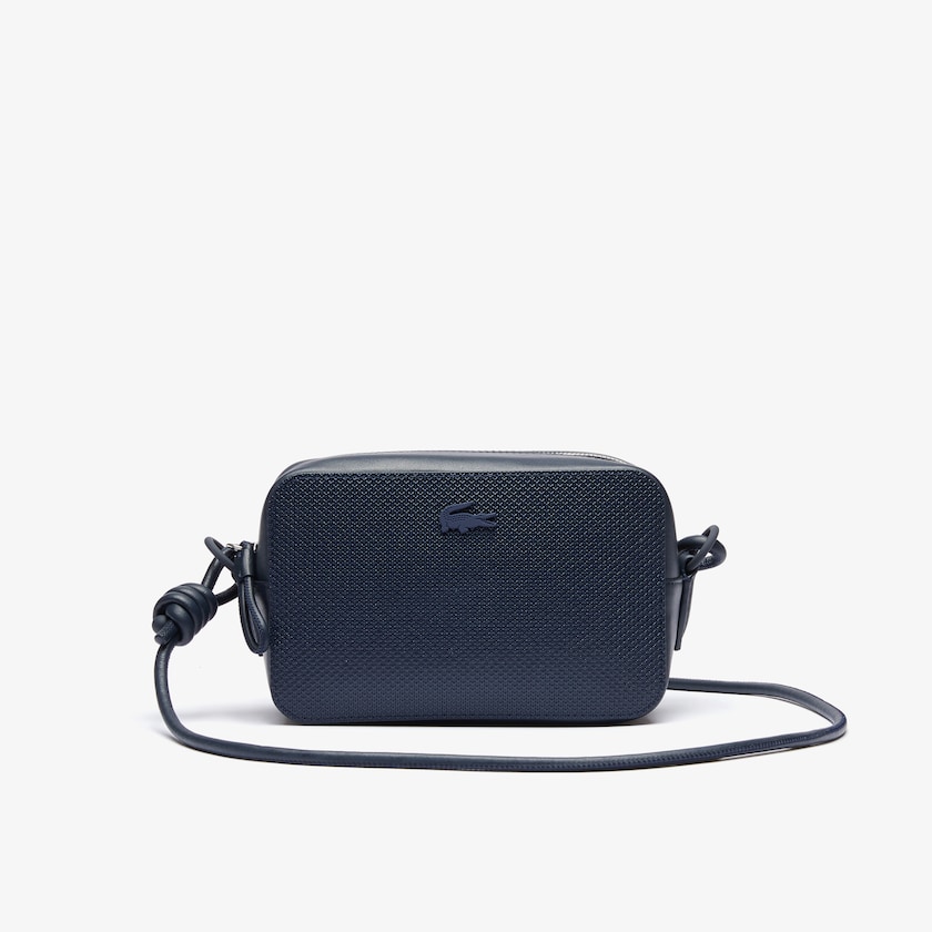 Bolsa de Hombro Lacoste Chantaco Matte Piqué Leather Hombre Azul Marino Azules | XQ4-24042F8