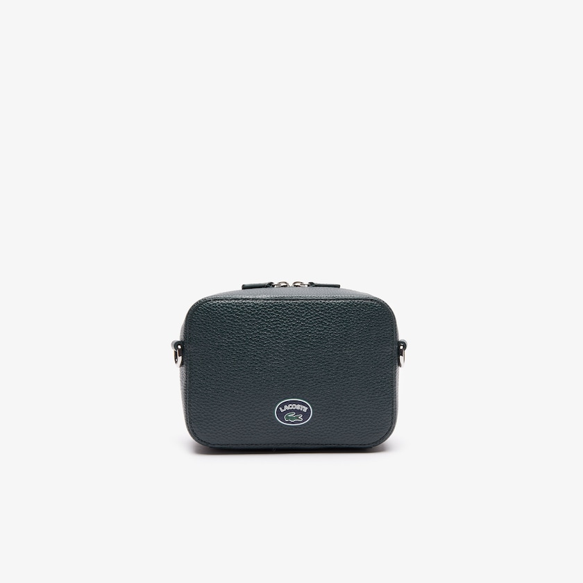 Bolsa de Hombro Lacoste Croco Crew Badge Grained Leather Mujer Verdes Oscuro | LH1-12521L3