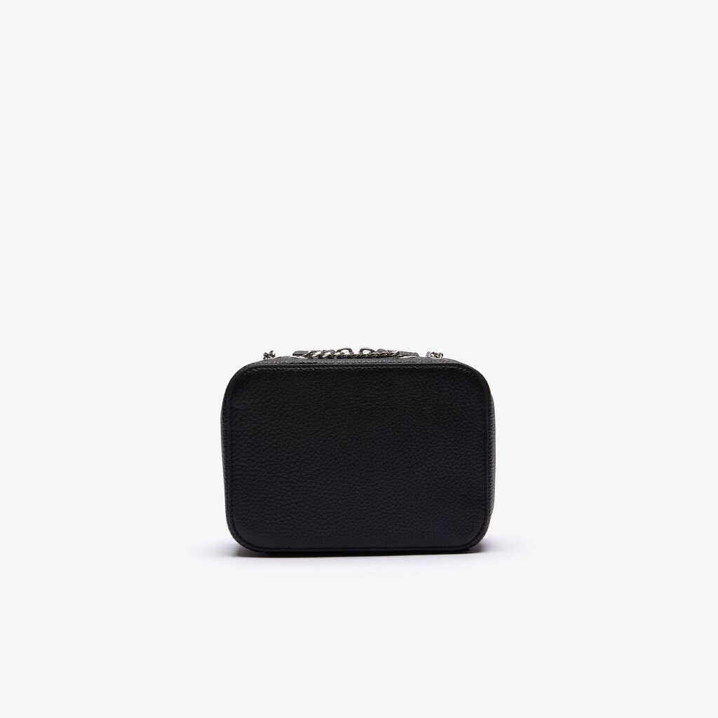 Bolsa de Hombro Lacoste Croco Crew Grained Leather Zip Mujer Negros | KE8-49614Y0