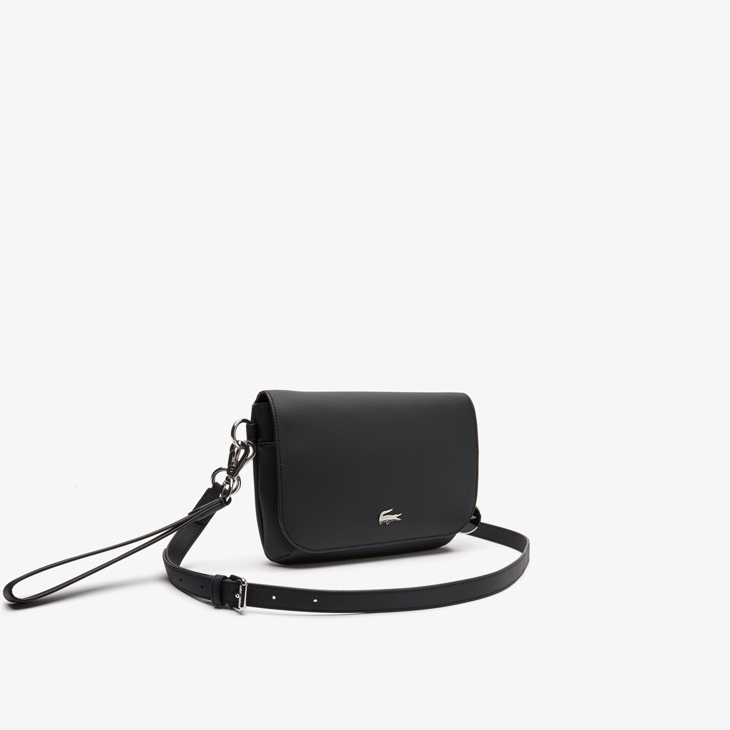 Bolsa de Hombro Lacoste Daily Classic Coated Piqué Canvas Flap Mujer Negros | LF2-06600S7