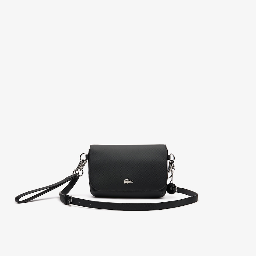 Bolsa de Hombro Lacoste Daily Classic Coated Piqué Canvas Flap Mujer Negros | LF2-06600S7