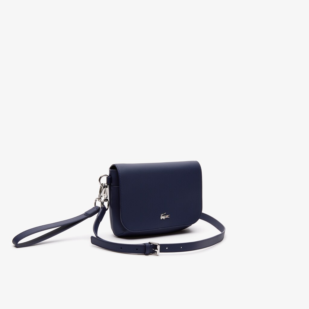 Bolsa de Hombro Lacoste Daily Classic Coated Piqué Canvas Flap Mujer Azul Marino | FN8-44974R1